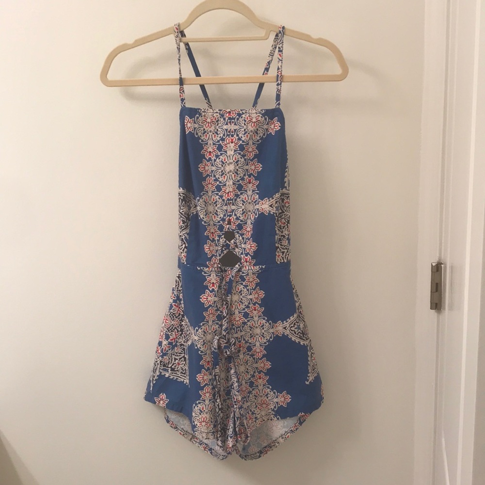 Free people red/blue romper